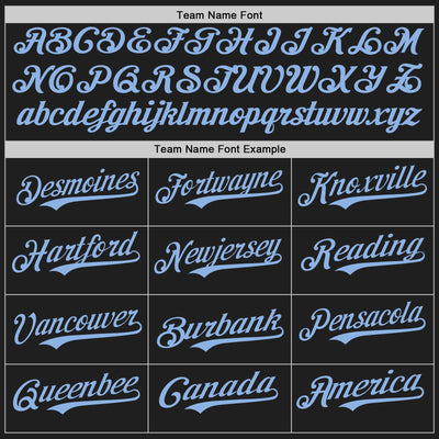 Custom Black Light Blue Authentic Baseball Jersey