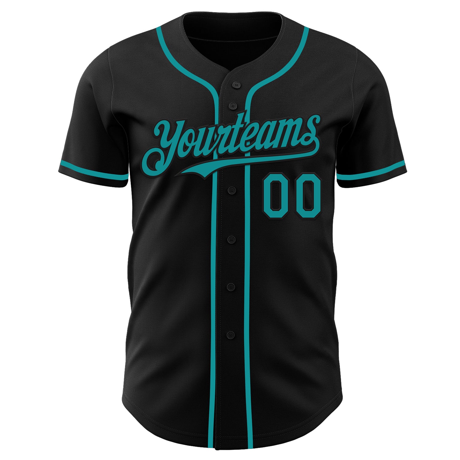 Custom Black Teal Authentic Baseball Jersey