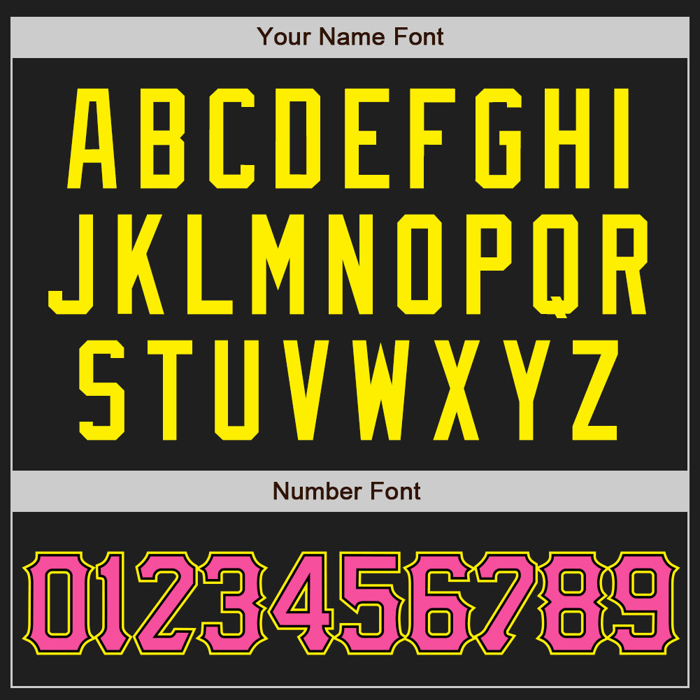 Custom Black Pink Pinstripe Light Yellow Authentic Baseball Jersey