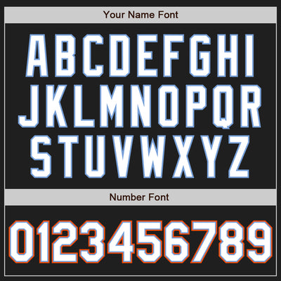 Custom Black White Powder Blue-Orange Authentic Baseball Jersey