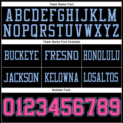 Custom Black Pink-Light Blue Authentic Football Jersey
