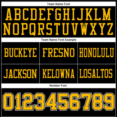 Custom Black Gold-White Authentic Football Jersey