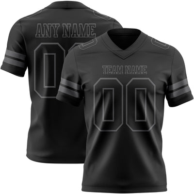 Custom Black Steel Gray Authentic Football Jersey