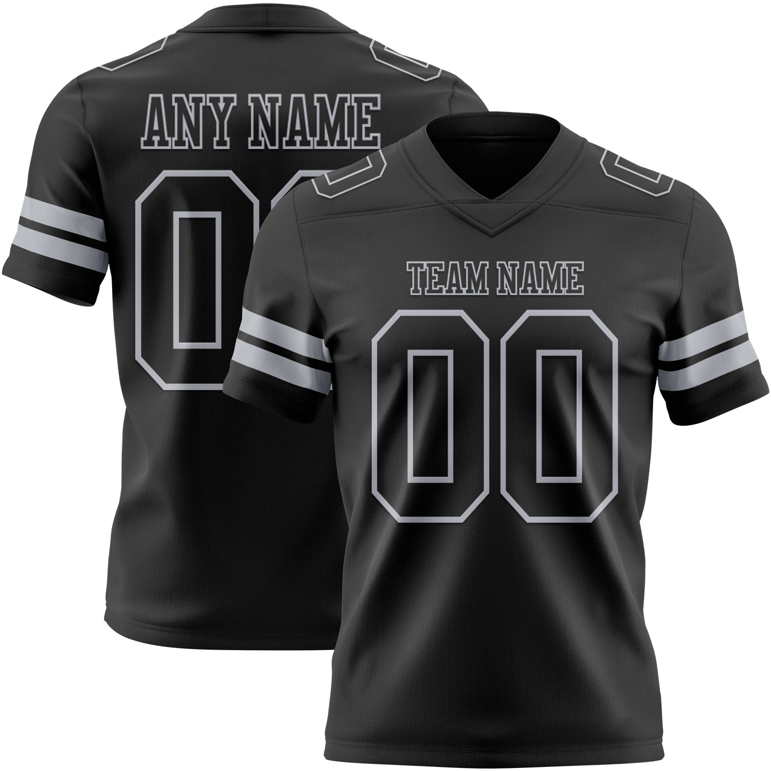 Custom Black Gray Authentic Football Jersey