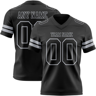 Custom Black Gray Authentic Football Jersey