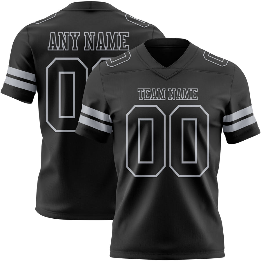 Custom Black Gray Authentic Football Jersey