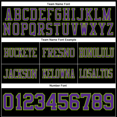 Custom Black Purple-Neon Green Authentic Football Jersey