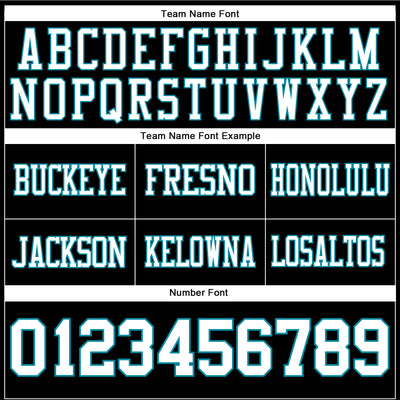 Custom Black White-Teal Authentic Football Jersey