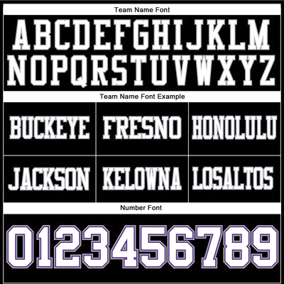 Custom Black White Purple-Gray Authentic Football Jersey