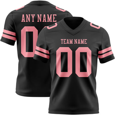 Custom Black Medium Pink Authentic Football Jersey
