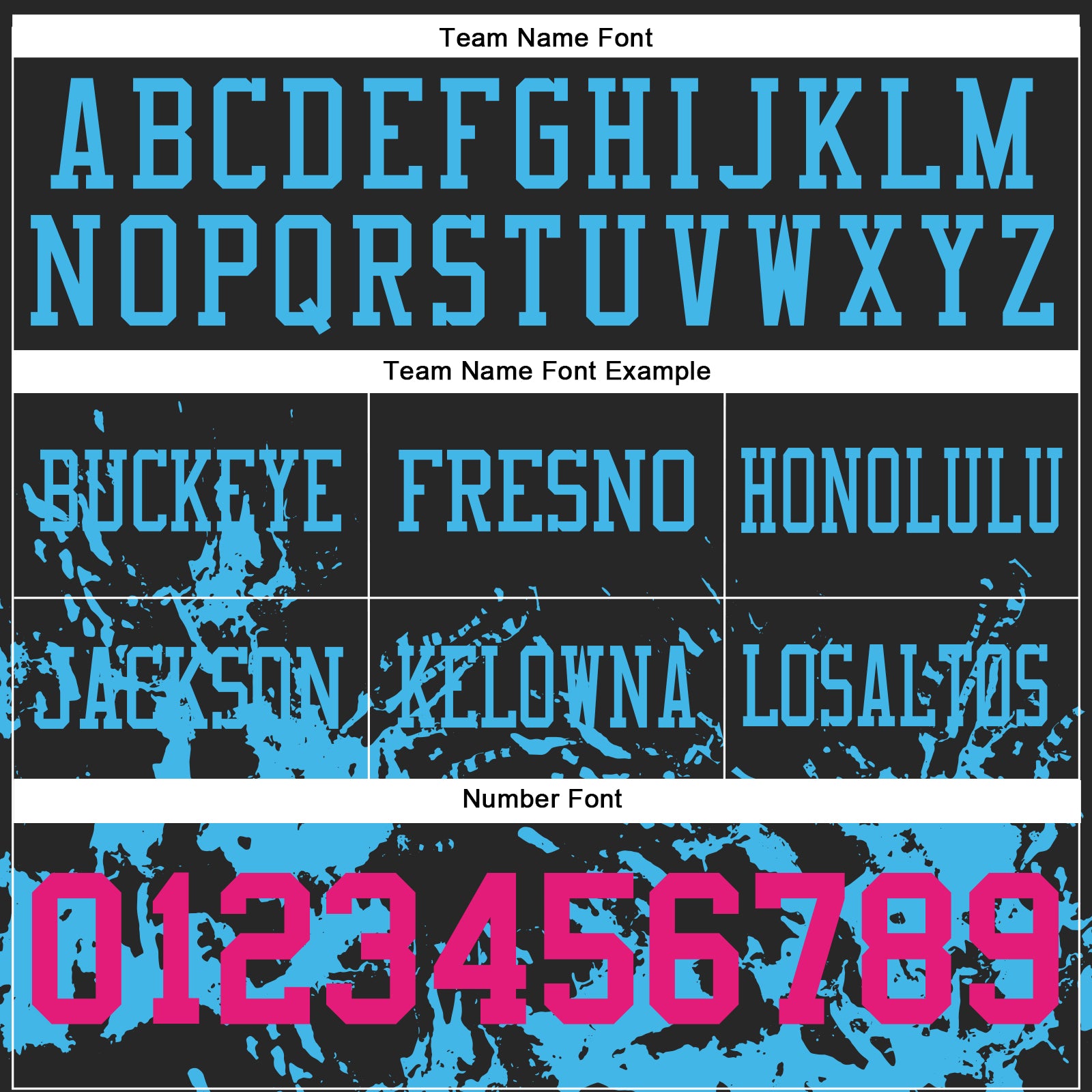 Custom Black Hot Pink-Sky Blue 3D Pattern Splash Authentic Football Jersey