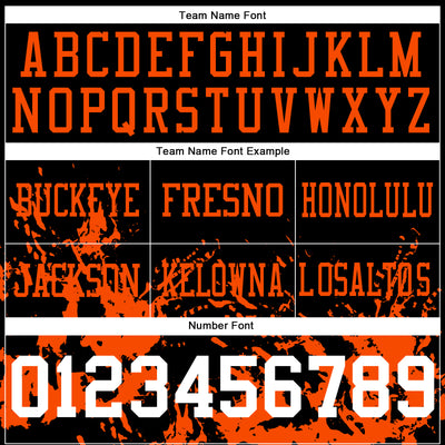 Custom Black White-Orange 3D Pattern Splash Authentic Football Jersey