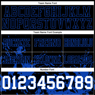 Custom Black White-Thunder Blue 3D Pattern Splash Authentic Football Jersey