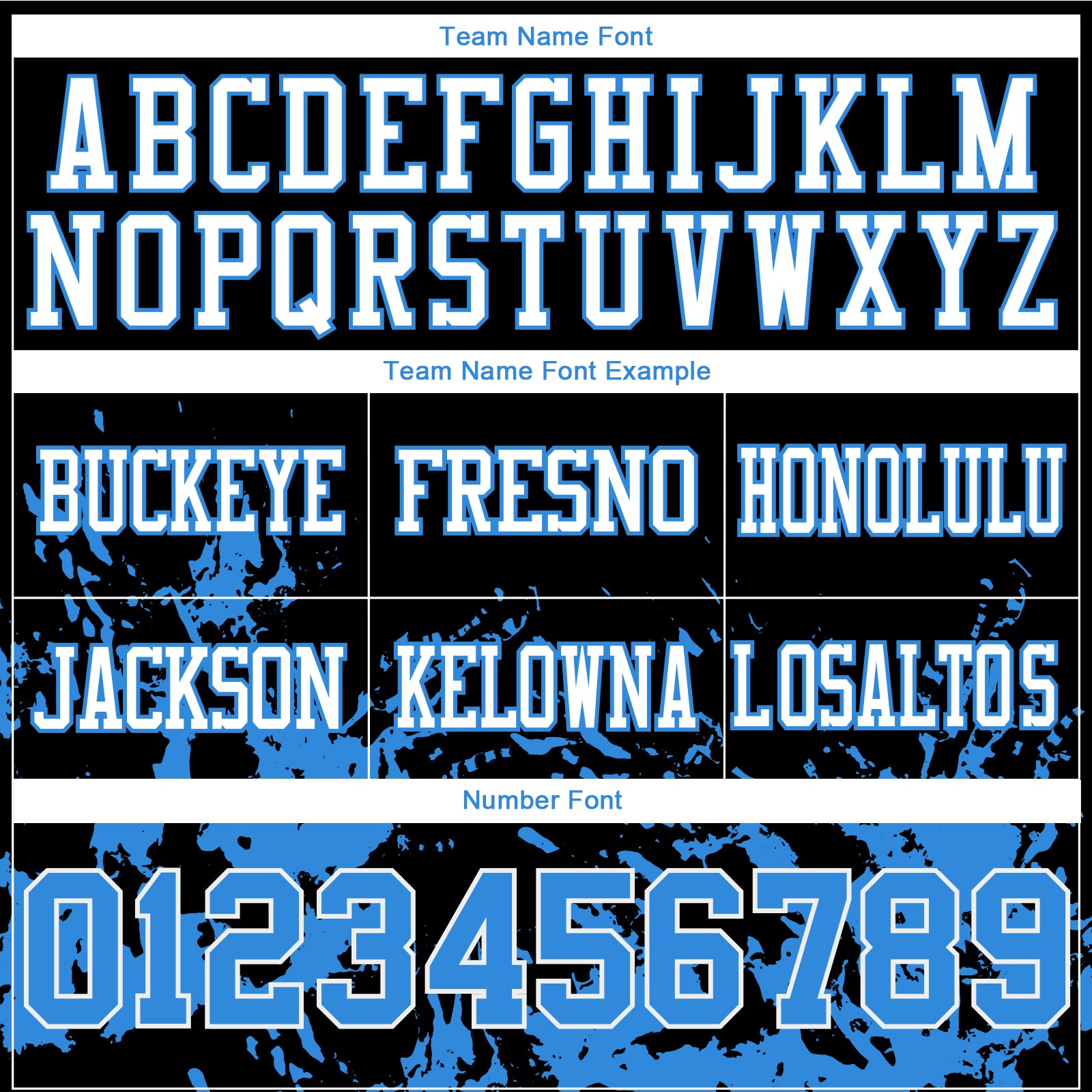 Custom Black Powder Blue-White 3D Pattern Splash Authentic Football Jersey