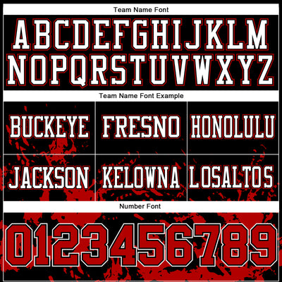 Custom Black Red-White 3D Pattern Splash Authentic Football Jersey