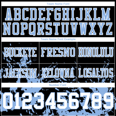 Custom Black White-Light Blue 3D Pattern Splash Authentic Football Jersey