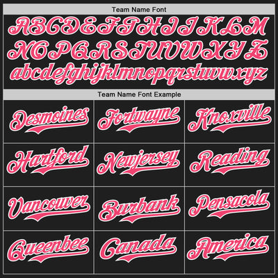 Custom Black Neon Pink-White Authentic Baseball Jersey