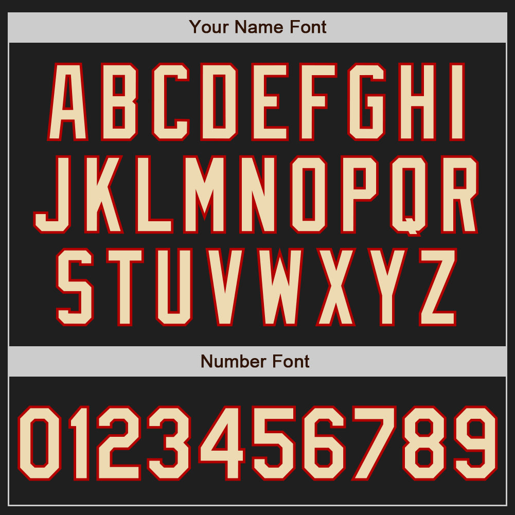 Custom Black Cream-Red Authentic Baseball Jersey