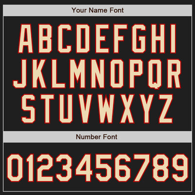 Custom Black Cream-Red Authentic Baseball Jersey