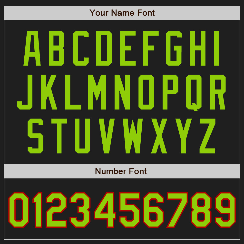 Custom Black Neon Green-Red Authentic Baseball Jersey