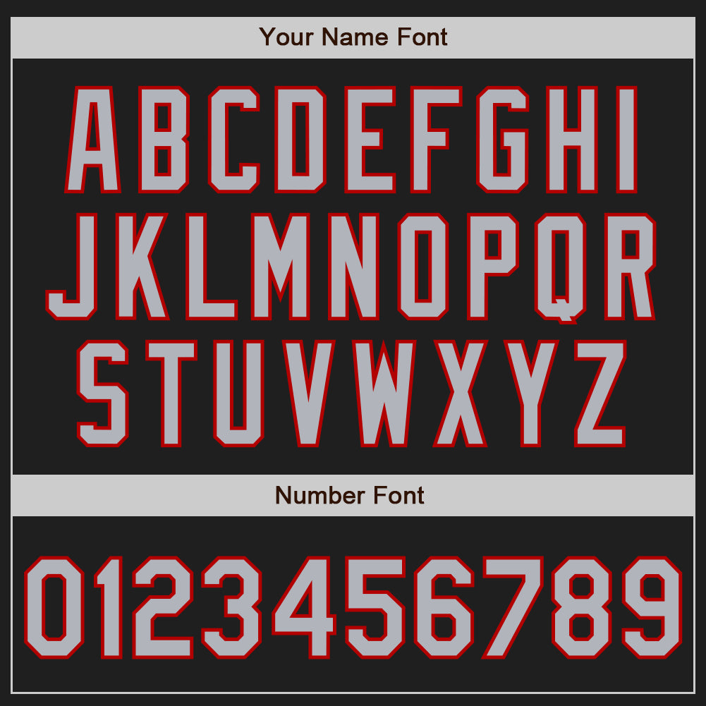 Custom Black Gray-Red Authentic Baseball Jersey