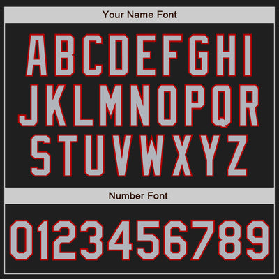 Custom Black Gray-Red Authentic Baseball Jersey