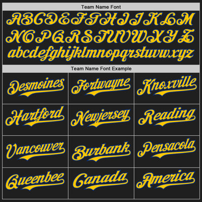 Custom Black Yellow-Royal Authentic Baseball Jersey