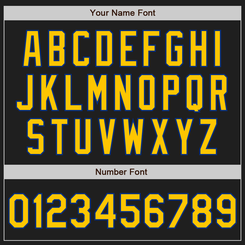 Custom Black Yellow-Royal Authentic Baseball Jersey