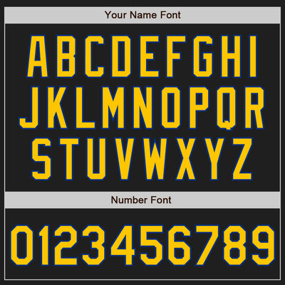 Custom Black Yellow-Royal Authentic Baseball Jersey