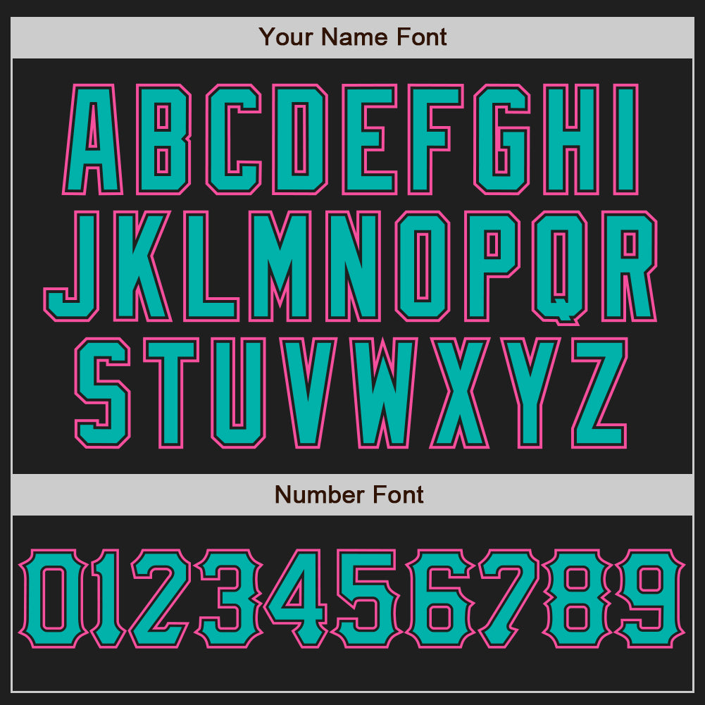 Custom Black Aqua-Pink Authentic Baseball Jersey