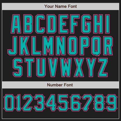 Custom Black Aqua-Pink Authentic Baseball Jersey