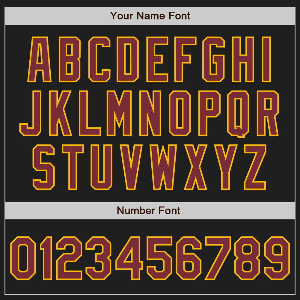 Custom Black Burgundy-Gold Authentic Baseball Jersey