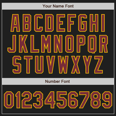 Custom Black Burgundy-Gold Authentic Baseball Jersey