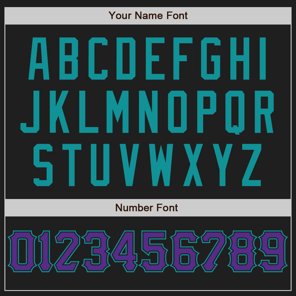 Custom Black Purple-Teal Authentic Baseball Jersey
