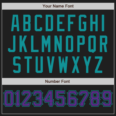 Custom Black Purple-Teal Authentic Baseball Jersey