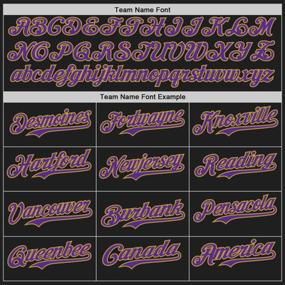 Custom Black Purple-Old Gold Authentic Baseball Jersey