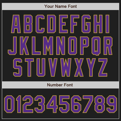 Custom Black Purple-Old Gold Authentic Baseball Jersey
