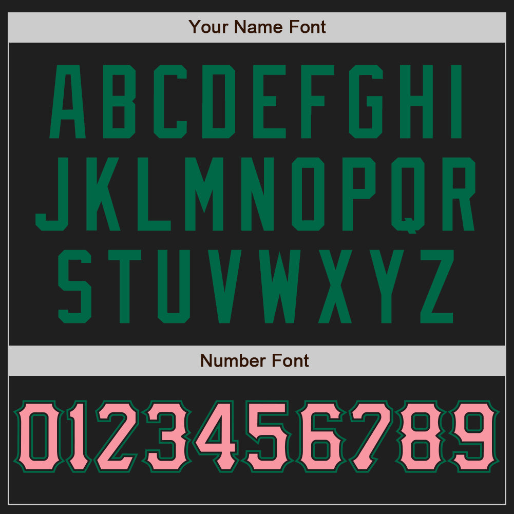 Custom Black Medium Pink-Kelly Green Authentic Baseball Jersey