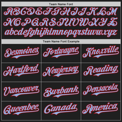 Custom Black Light Blue-Red Authentic Baseball Jersey
