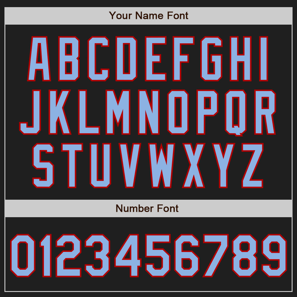 Custom Black Light Blue-Red Authentic Baseball Jersey