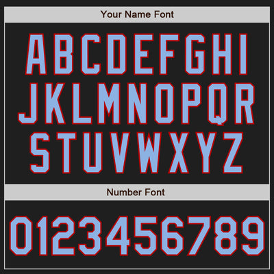 Custom Black Light Blue-Red Authentic Baseball Jersey