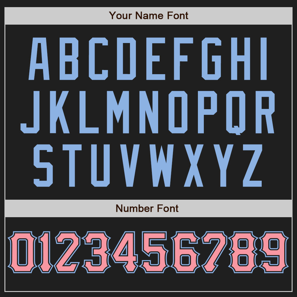 Custom Black Medium Pink-Light Blue Authentic Baseball Jersey