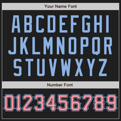 Custom Black Medium Pink-Light Blue Authentic Baseball Jersey