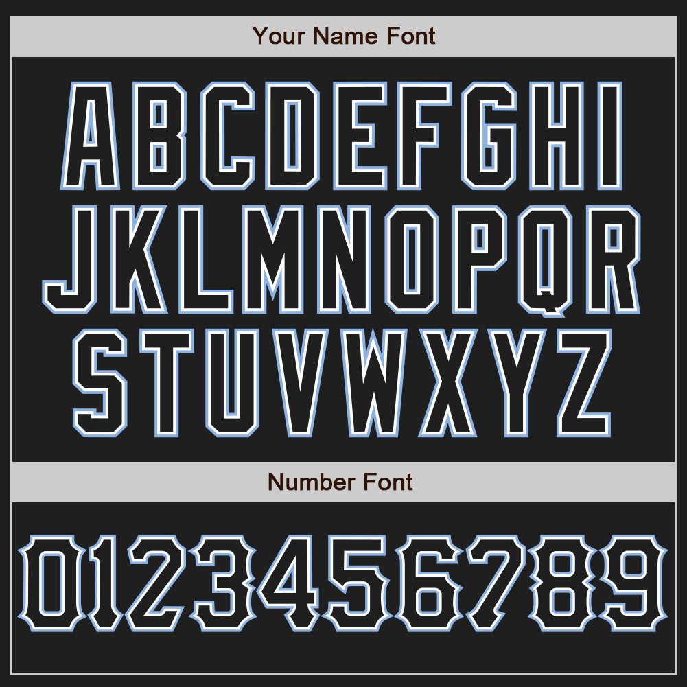 Custom Black White-Light Blue Authentic Baseball Jersey