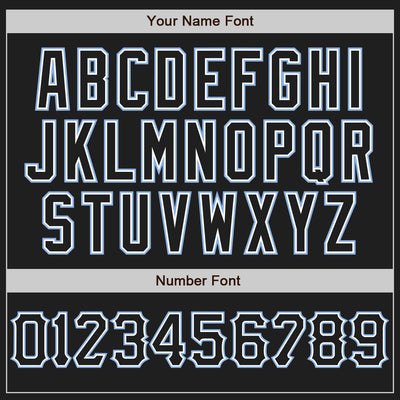 Custom Black White-Light Blue Authentic Baseball Jersey