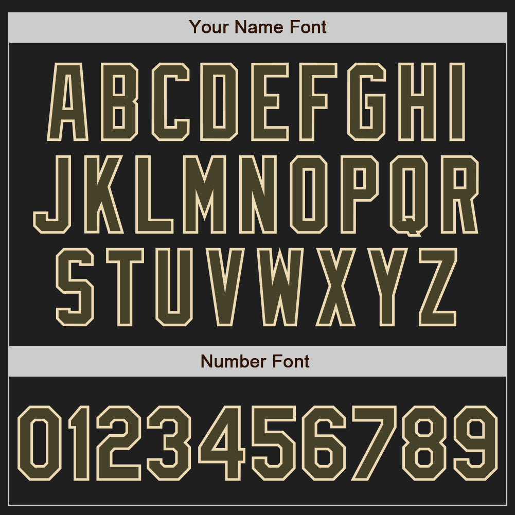 Custom Black Olive-Cream Authentic Baseball Jersey