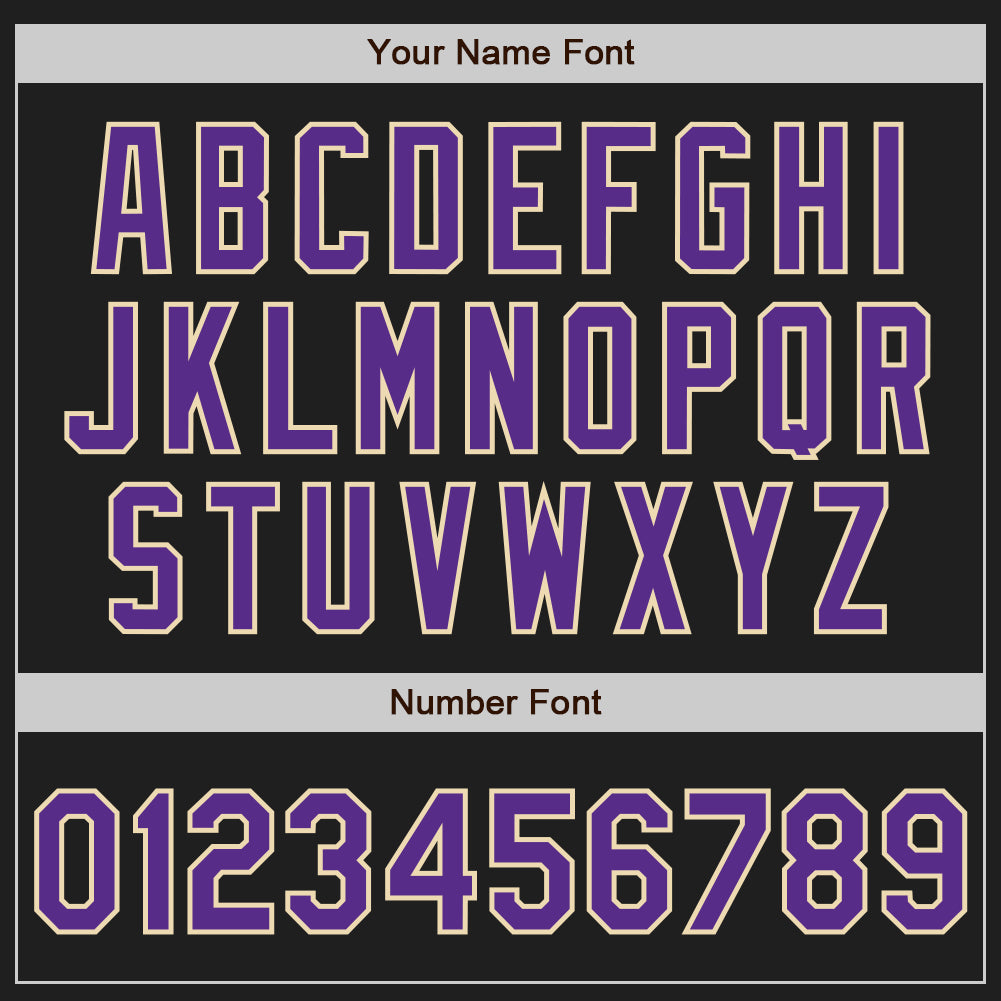 Custom Black Purple-Cream Authentic Baseball Jersey