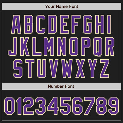 Custom Black Purple-Cream Authentic Baseball Jersey