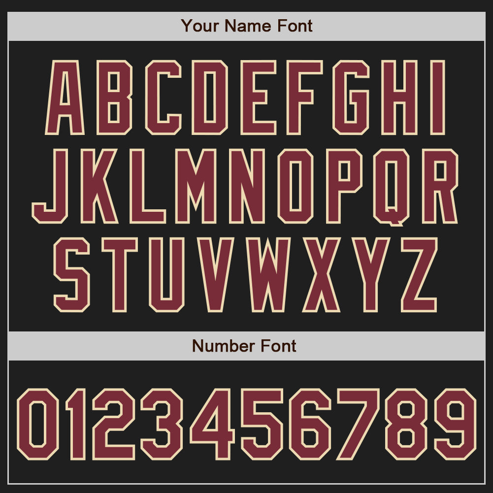 Custom Black Burgundy-Cream Authentic Baseball Jersey