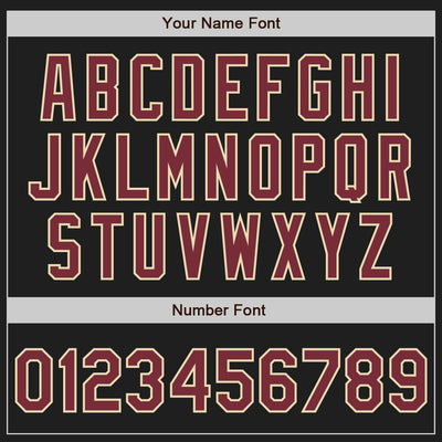 Custom Black Burgundy-Cream Authentic Baseball Jersey